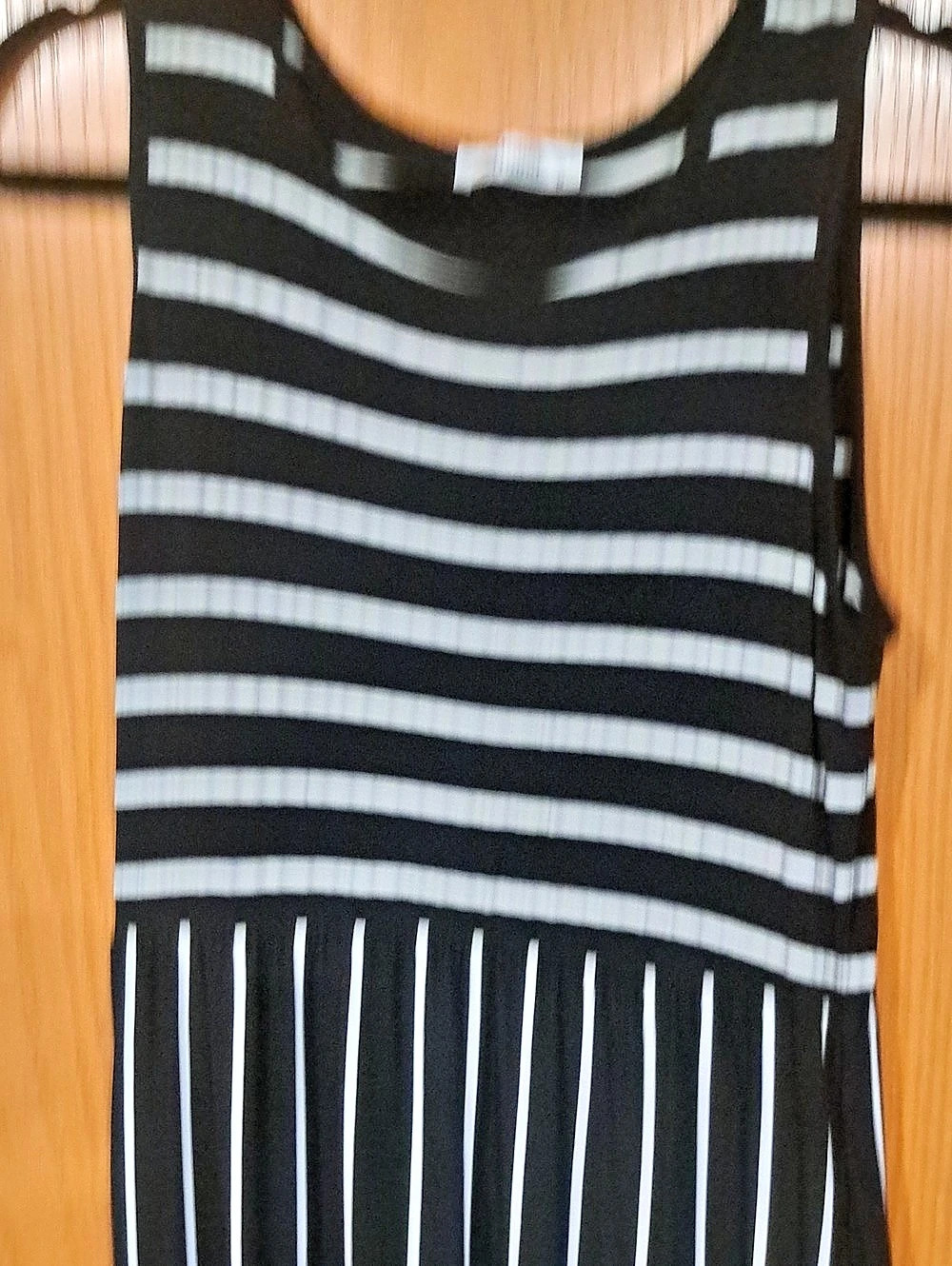 Striped Maxi Dress 55 Inch Black & White Like New